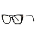 Techsuit - Anti-Blue Light Glasses Reflex PC (2260) - for Women, Oversize, TR90&Metal Frame, AC Lens - Black/Gold