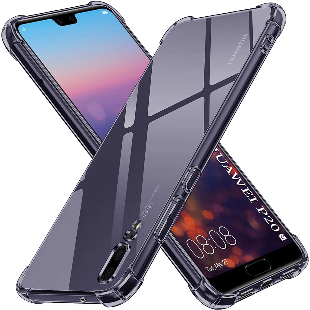 TechSuit Husa de protectie Techsuit Shockproof Clear Silicone compatibil cu Huawei P20, Negru Fumuriu
