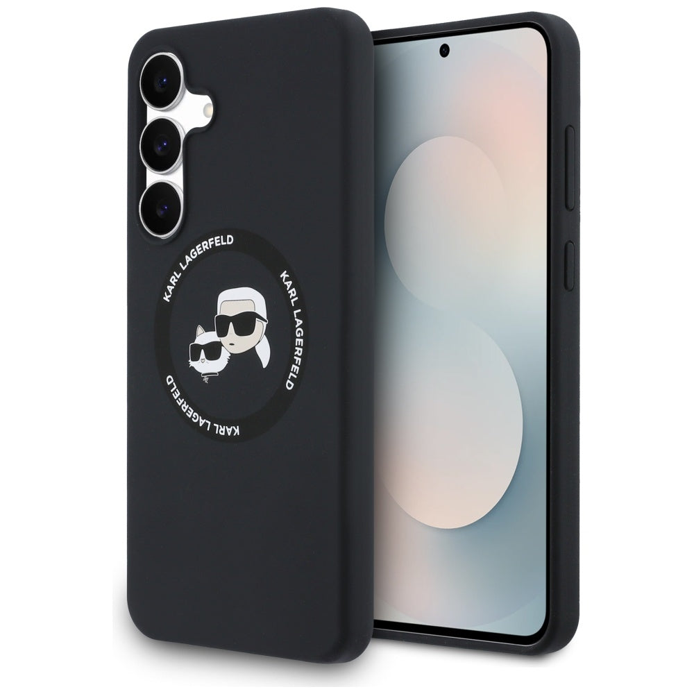 Karl Lagerfeld - Silicone KC Heads MagSafe (KLHMS25FESKCHTCK) - Samsung Galaxy S25 FE - Black