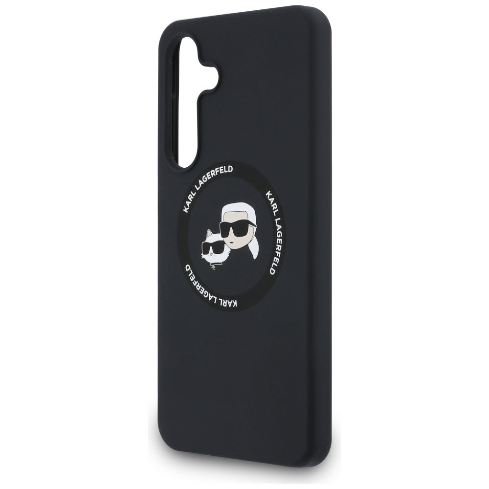 Karl Lagerfeld - Silicone KC Heads MagSafe (KLHMS25FESKCHTCK) - Samsung Galaxy S25 FE - Black