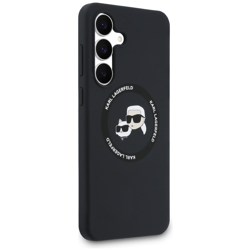 Karl Lagerfeld - Silicone KC Heads MagSafe (KLHMS25FESKCHTCK) - Samsung Galaxy S25 FE - Black