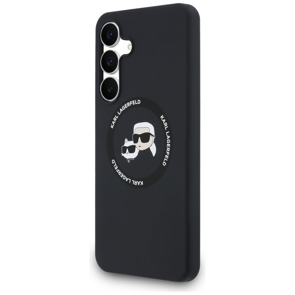 Karl Lagerfeld - Silicone KC Heads MagSafe (KLHMS25FESKCHTCK) - Samsung Galaxy S25 FE - Black