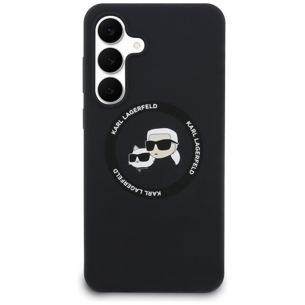 Karl Lagerfeld - Silicone KC Heads MagSafe (KLHMS25FESKCHTCK) - Samsung Galaxy S25 FE - Black