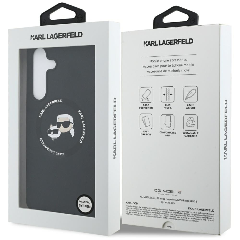 Karl Lagerfeld - Silicone KC Heads MagSafe (KLHMS25FESKCHTCK) - Samsung Galaxy S25 FE - Black