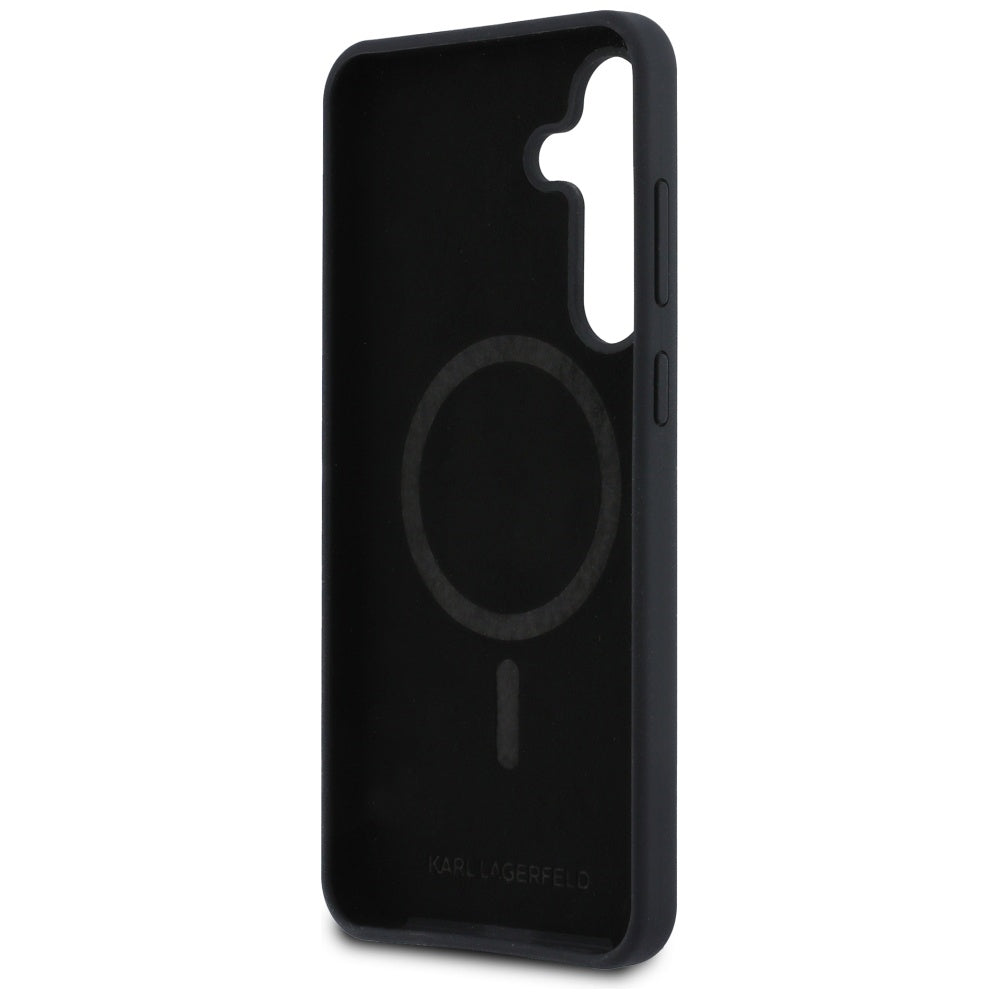 Karl Lagerfeld - Silicone KC Heads MagSafe (KLHMS25FESKCHTCK) - Samsung Galaxy S25 FE - Black