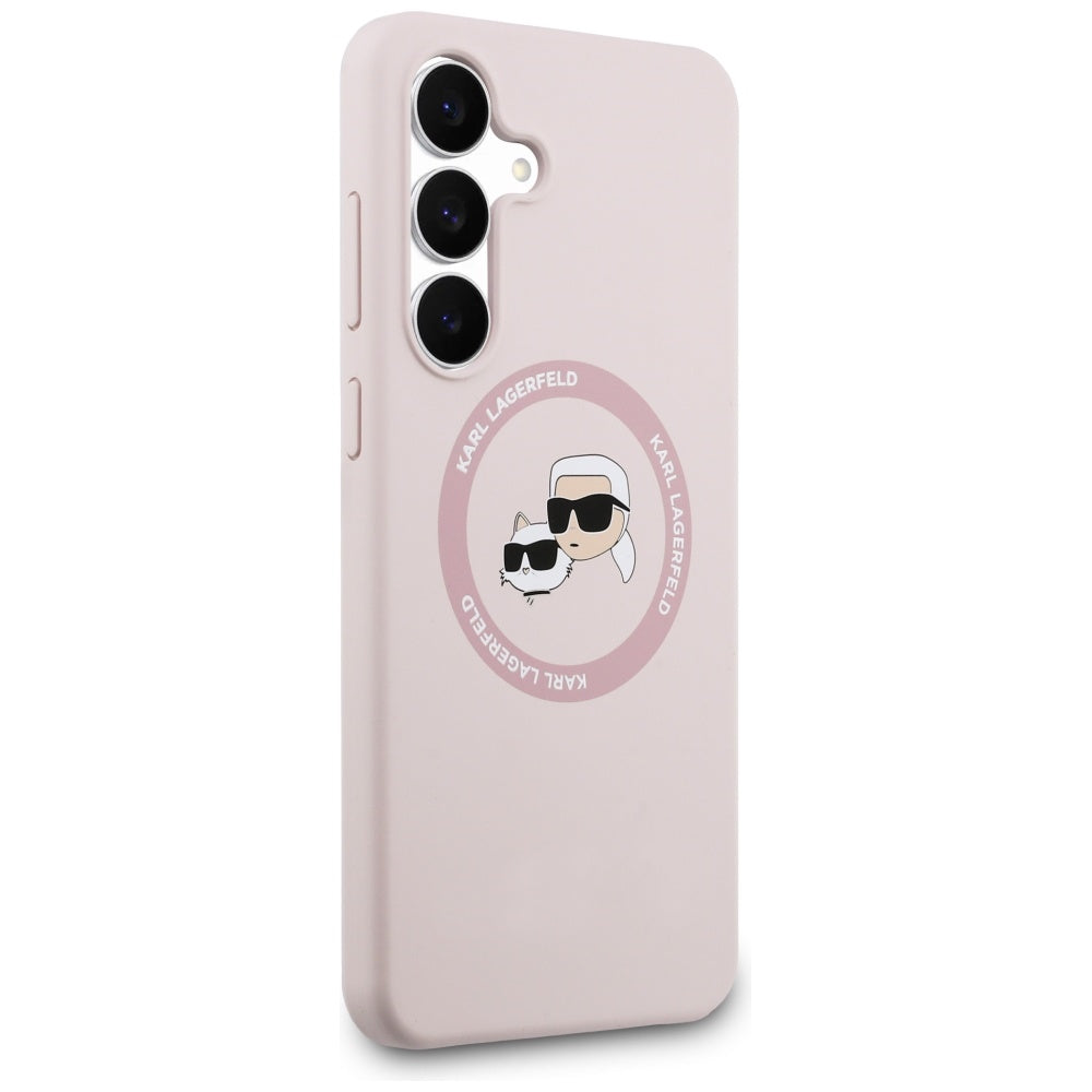 Karl Lagerfeld - Silicone KC Heads MagSafe (KLHMS25FESKCHTCP) - Samsung Galaxy S25 FE - Pink