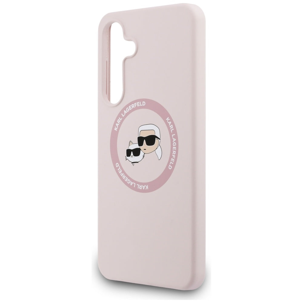 Karl Lagerfeld - Silicone KC Heads MagSafe (KLHMS25FESKCHTCP) - Samsung Galaxy S25 FE - Pink