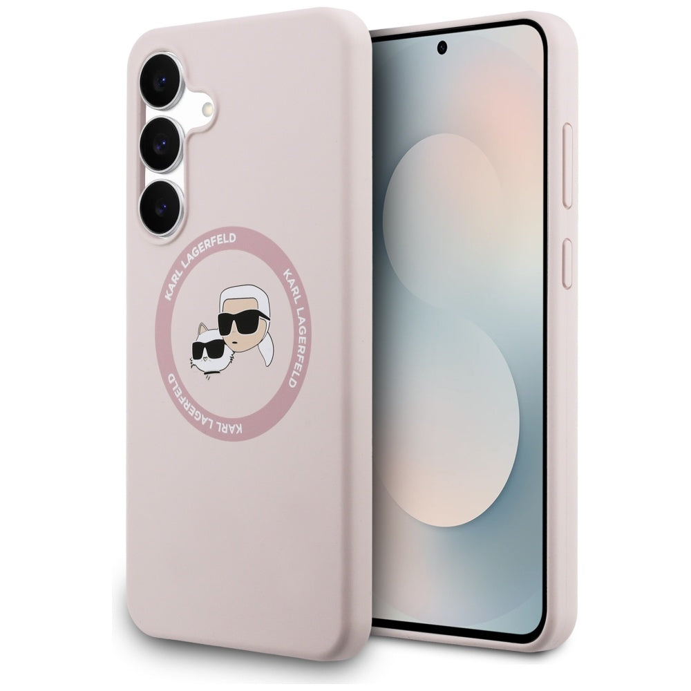 Karl Lagerfeld - Silicone KC Heads MagSafe (KLHMS25FESKCHTCP) - Samsung Galaxy S25 FE - Pink