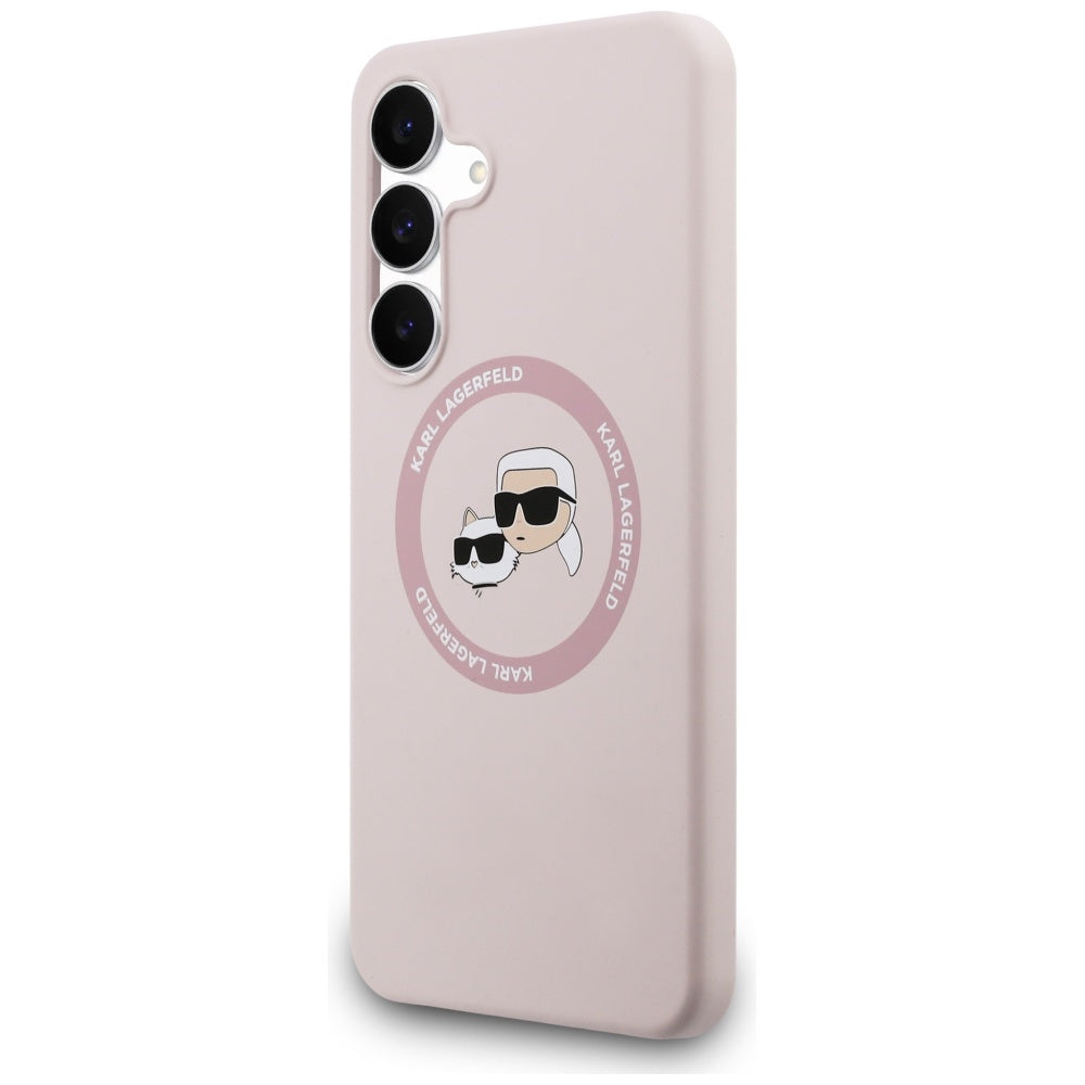 Karl Lagerfeld - Silicone KC Heads MagSafe (KLHMS25FESKCHTCP) - Samsung Galaxy S25 FE - Pink