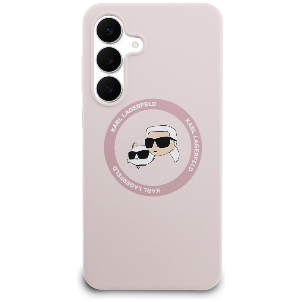 Karl Lagerfeld - Silicone KC Heads MagSafe (KLHMS25FESKCHTCP) - Samsung Galaxy S25 FE - Pink