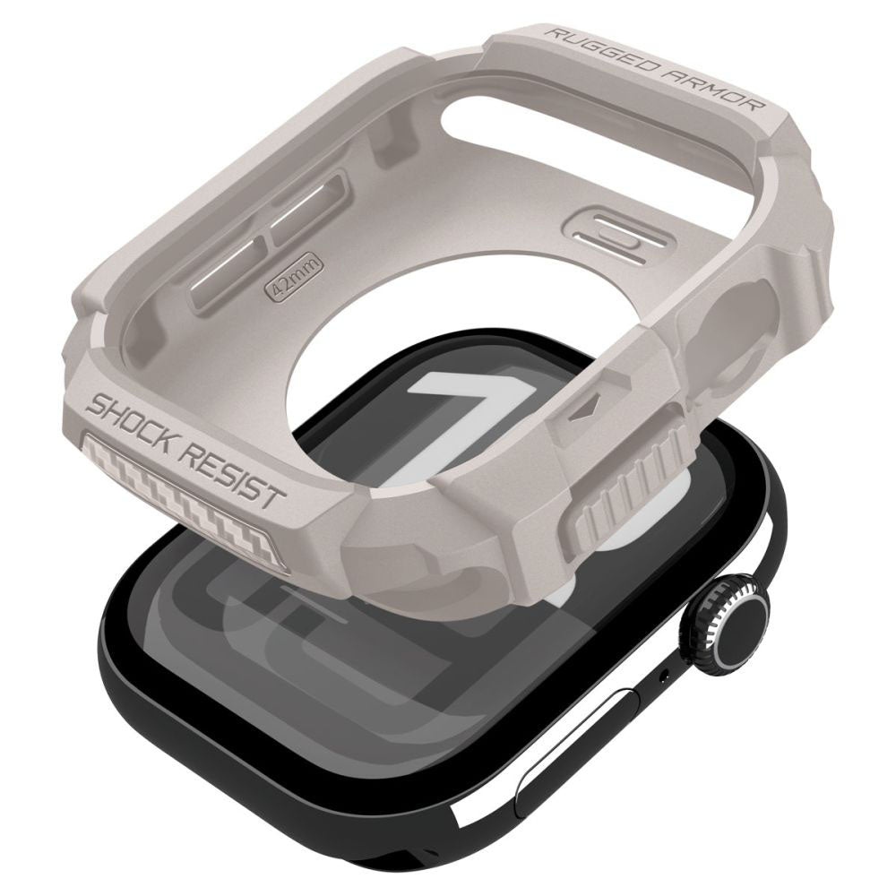 Spigen - Rugged Armor V2 (ACS10493) - Apple Watch 10 42mm / Watch 11 42mm - Dune Beige