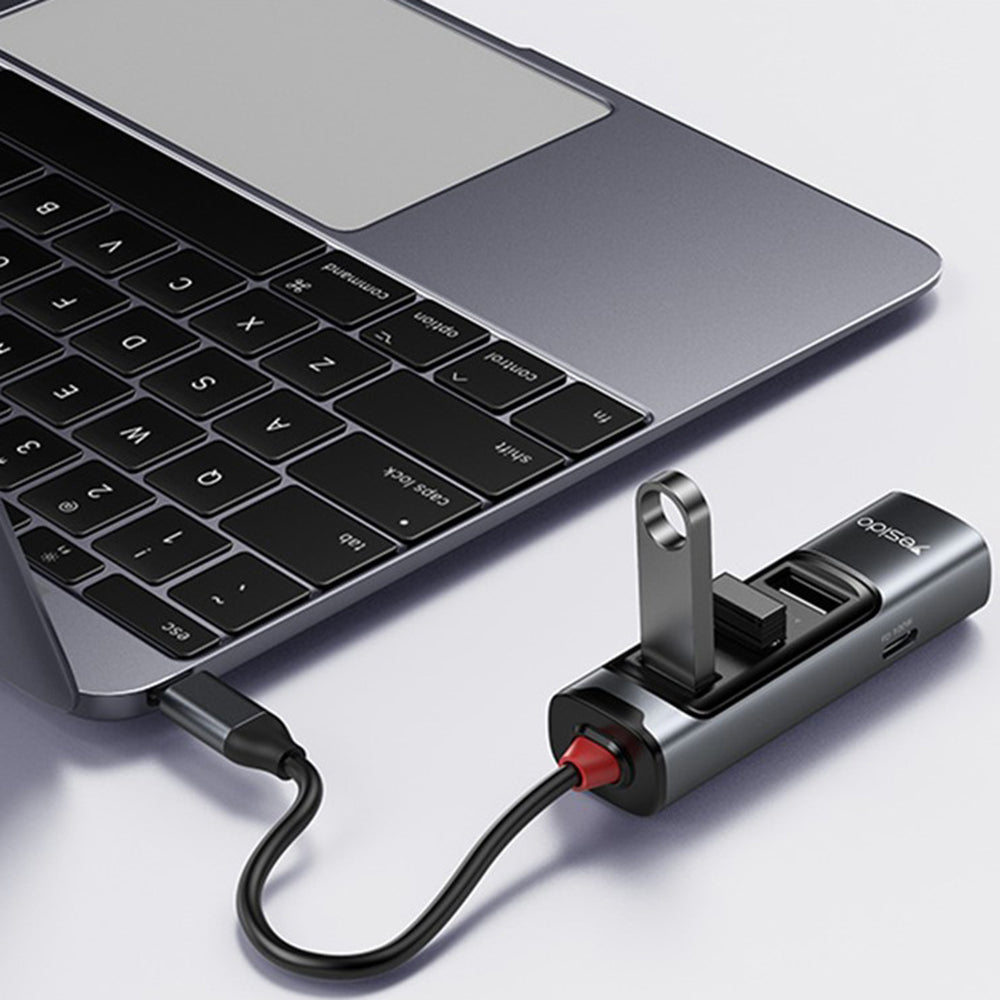 Yesido - Docking Station 5in1 (HB22) - Type-C to 3x USB, USB-C, HDMI, PD100W, Fast Charge, 4K@30Hz, 5Gbps - Gray