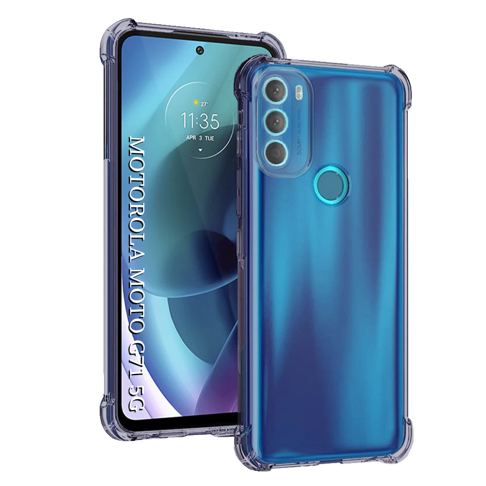 Techsuit - Shockproof Clear Silicone - Motorola Moto G71 5G - Smoke Black