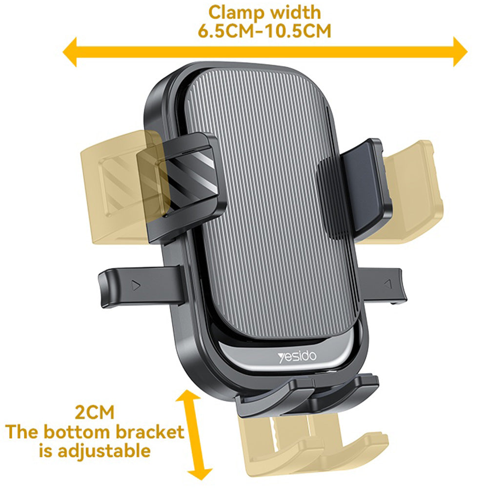 Yesido - Car Holder (C267) - for Dashboard/Windshield, 360, with Telescopic Clamp Arm, Easy Extending Clip, Non-slip - B