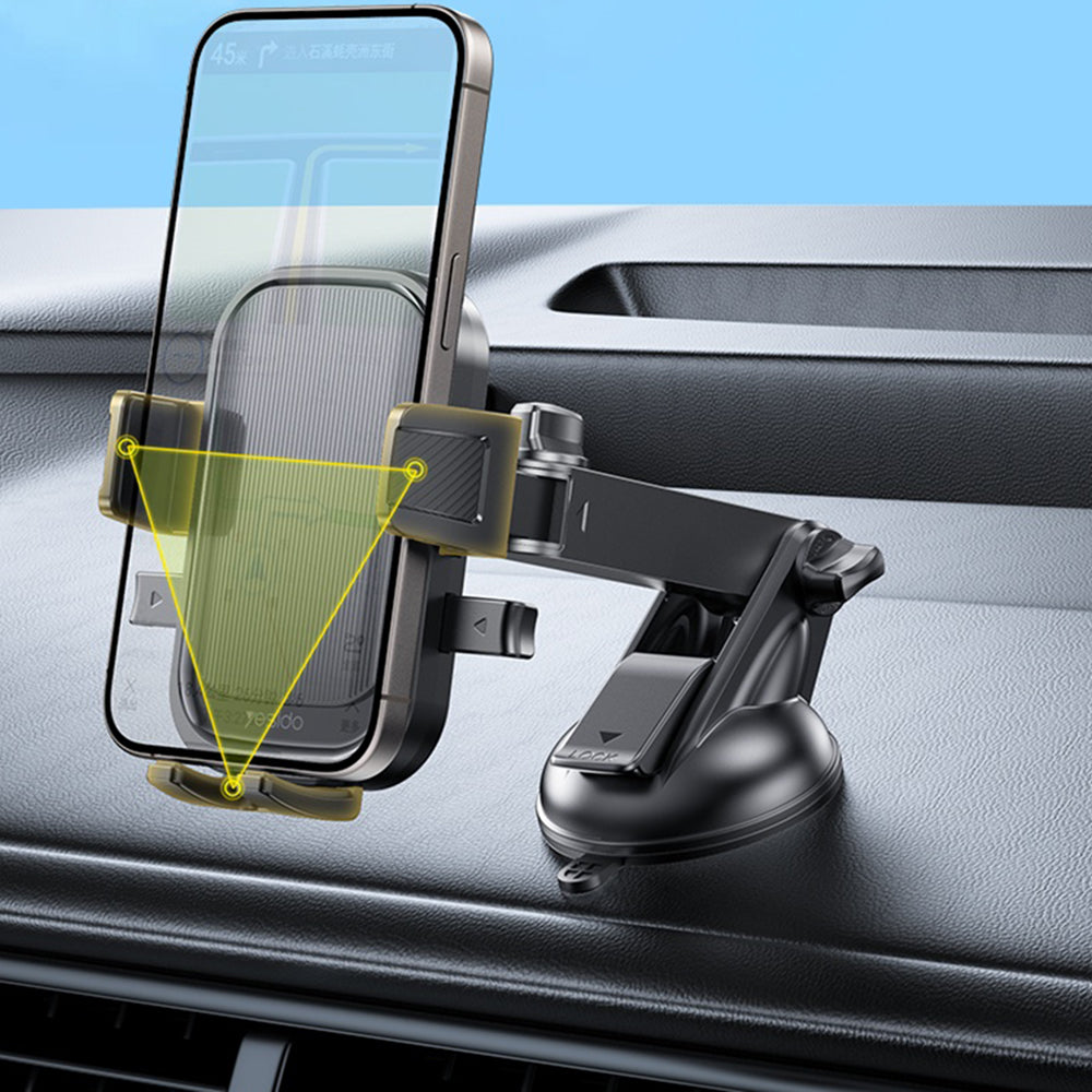 Yesido - Car Holder (C267) - for Dashboard/Windshield, 360, with Telescopic Clamp Arm, Easy Extending Clip, Non-slip - B