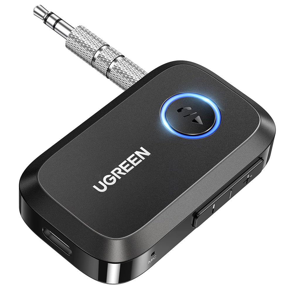 Ugreen - Bluetooth Audio Receiver (CM596) - for Car, Audio Adapter 3.5mm with Built-in Microphone, EDR, Bluetooth 5.3 - 