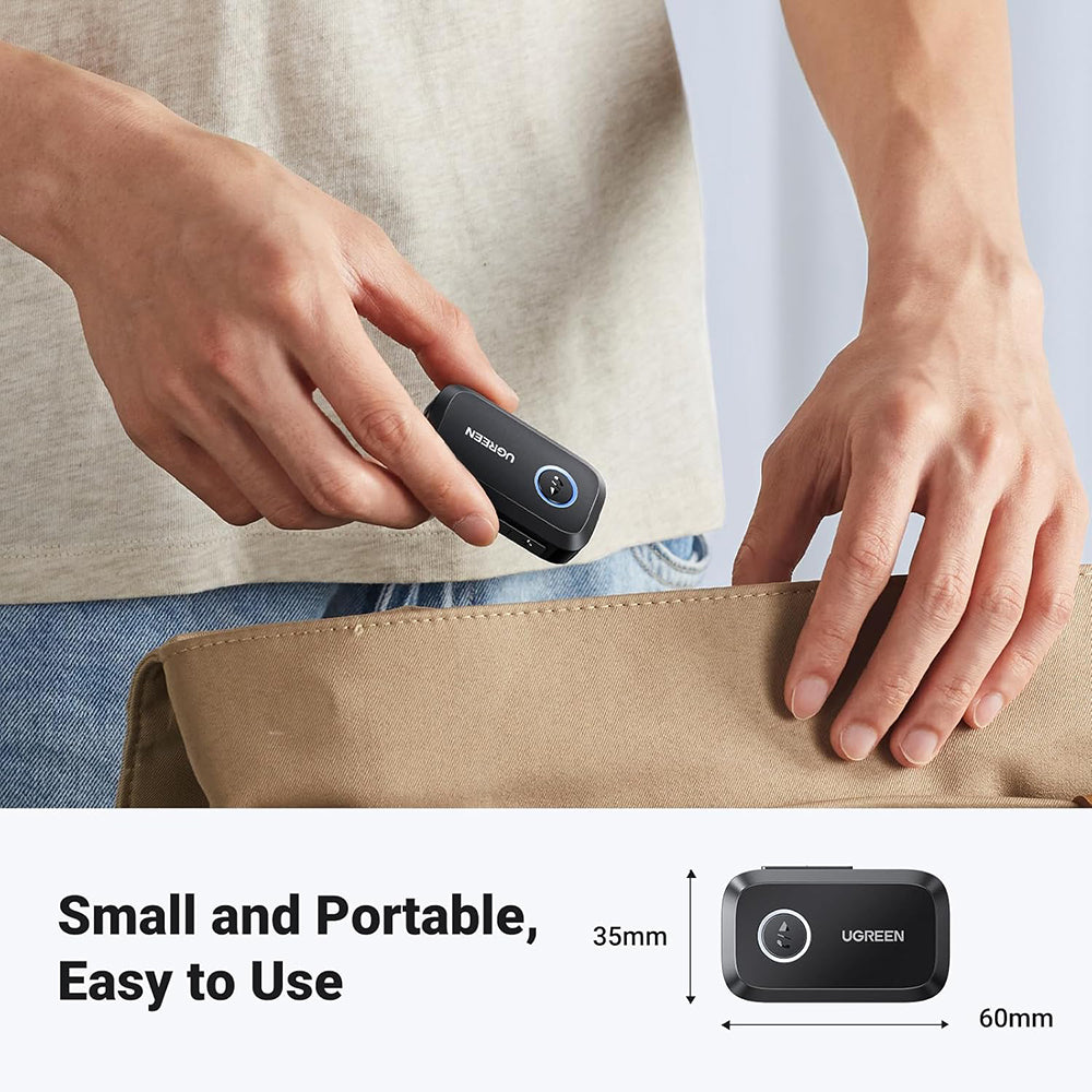 Ugreen - Bluetooth Audio Receiver (CM596) - for Car, Audio Adapter 3.5mm with Built-in Microphone, EDR, Bluetooth 5.3 - 