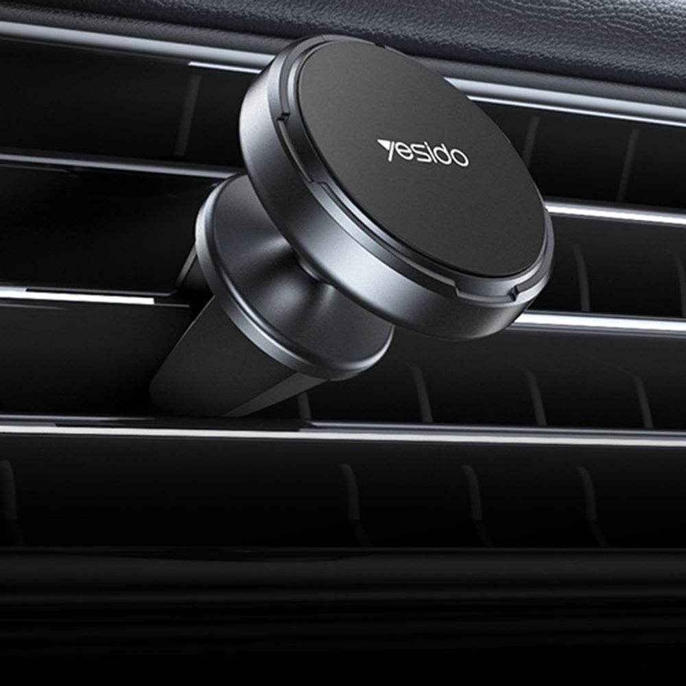 Yesido - Mini Car Holder (C214) - Magnetic, for Air Vent, Free Rotation, Zinc Alloy, Non-slip, Universal - Black