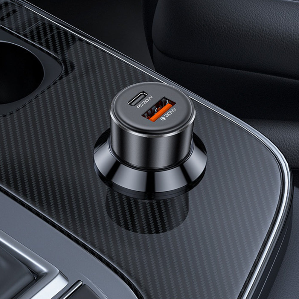 Yesido - Car Charger (Y64) - Dual-Port USB-A + Type-C, 50W, Multi Protection, Fast Charging - Black