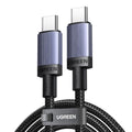 Ugreen - Data Cable (65907) - Type-C to Type-C, Fast Charging, 240W, 5A, 480Mbps, Nylon Braided, 1m - Gray