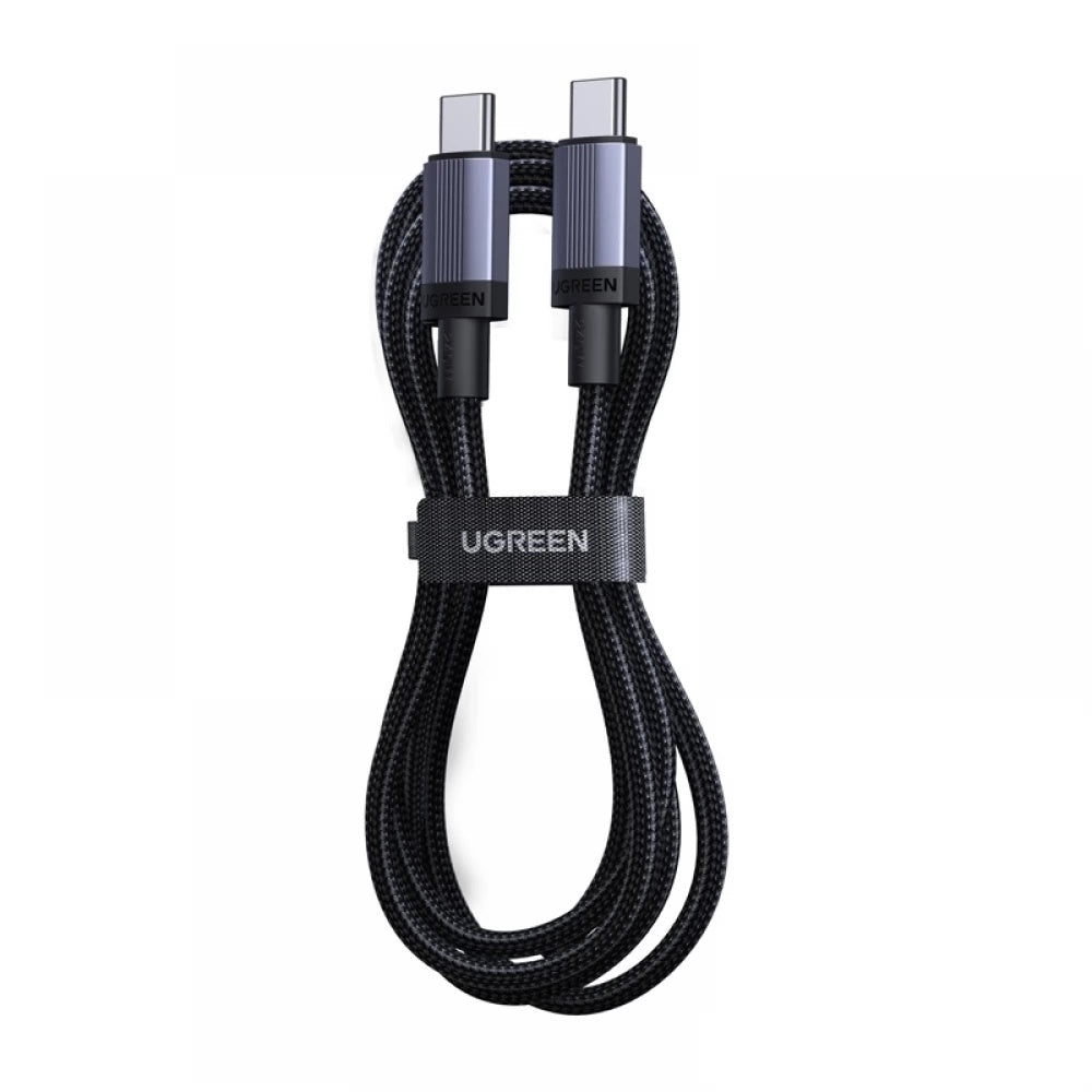 Ugreen - Data Cable (65908) - Type-C to Type-C, Fast Charging, 240W, 5A, 480Mbps, Nylon Braided, 2m - Gray