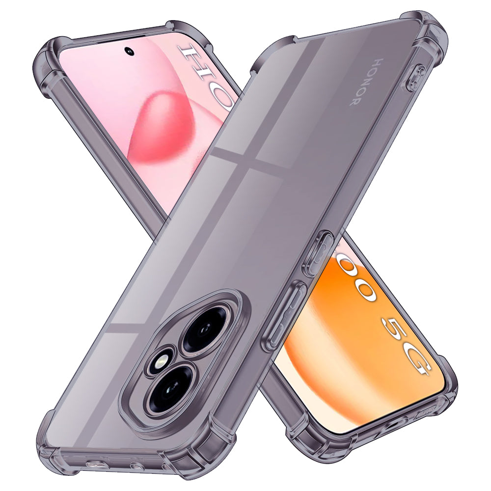 Techsuit - Shockproof Clear Silicone - Honor 400 - Smoke Black