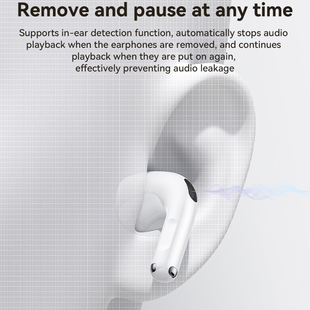 Yesido - Wireless Earbuds (TWS32) - with ANC, Microphone, Bluetooth 5.4, Half-In-ear Design, 300mAh - White