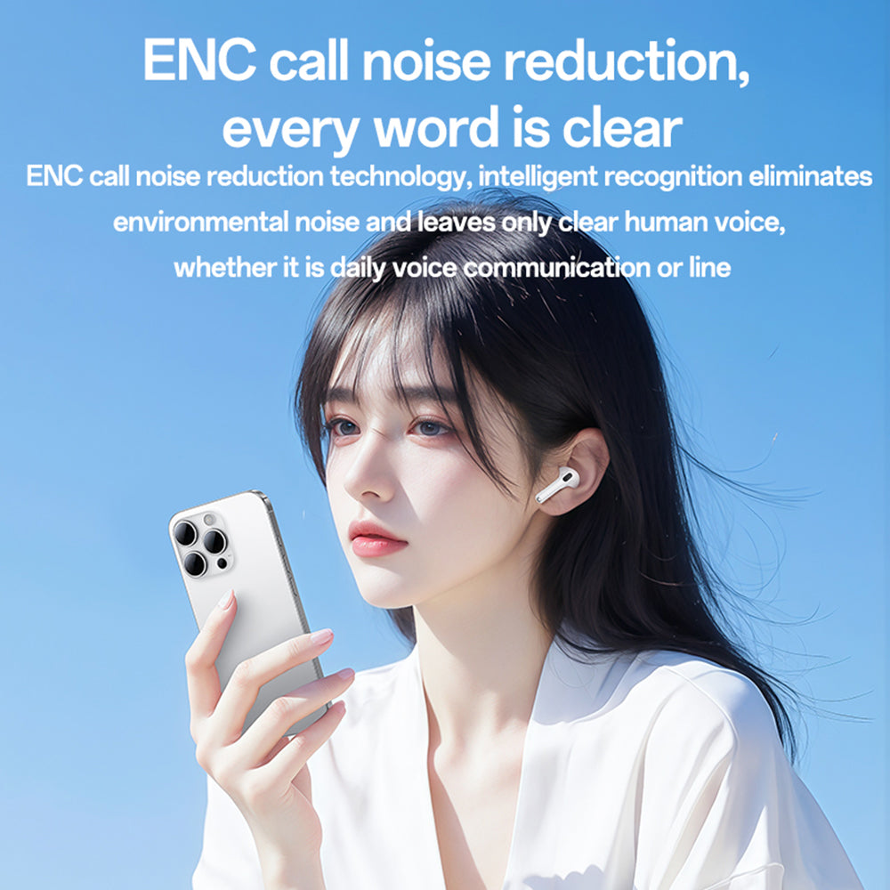 Yesido - Wireless Earbuds (TWS32) - with ANC, Microphone, Bluetooth 5.4, Half-In-ear Design, 300mAh - White