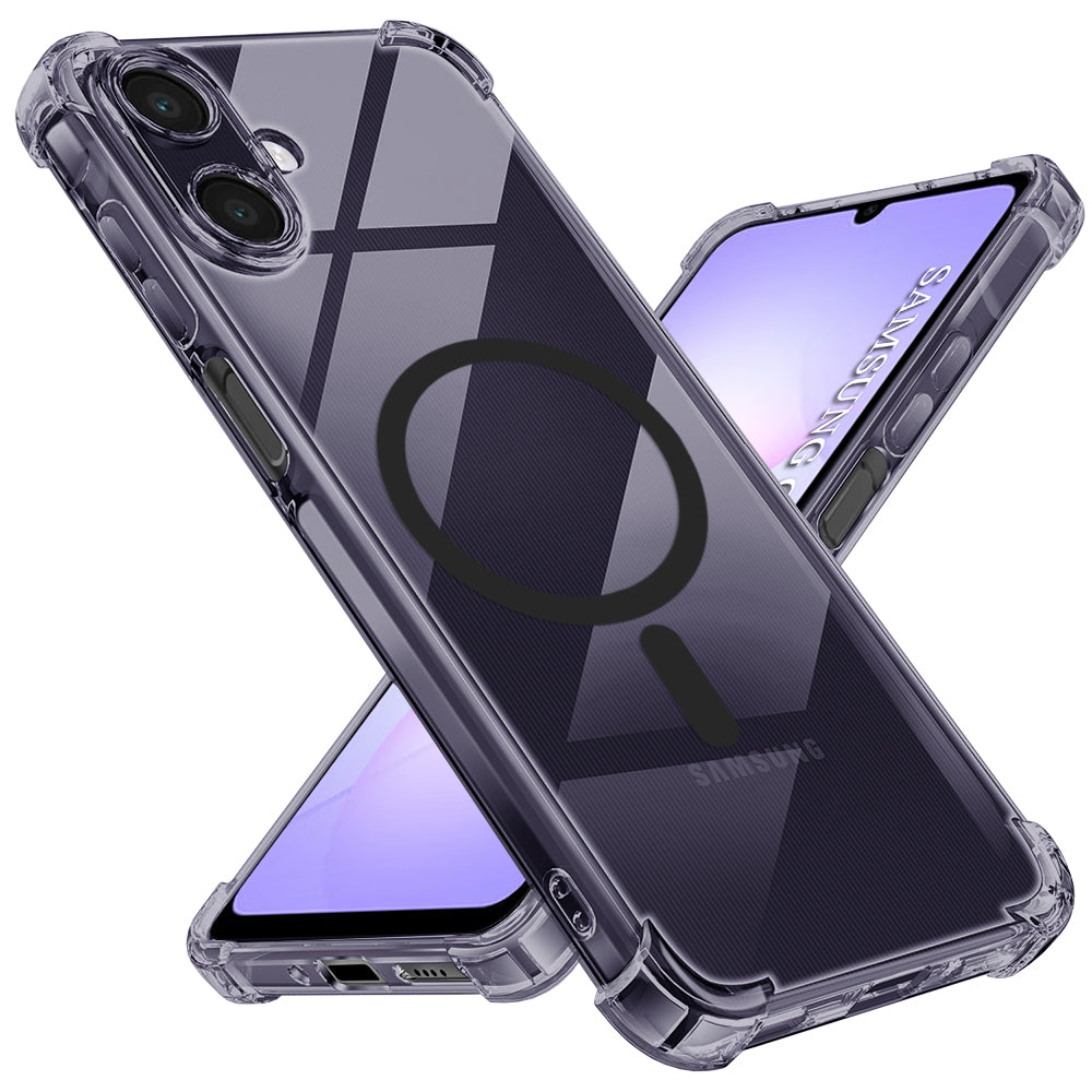 Techsuit - Shockproof Clear Silicone MagSafe - Samsung Galaxy A07 4G - Smoke Black