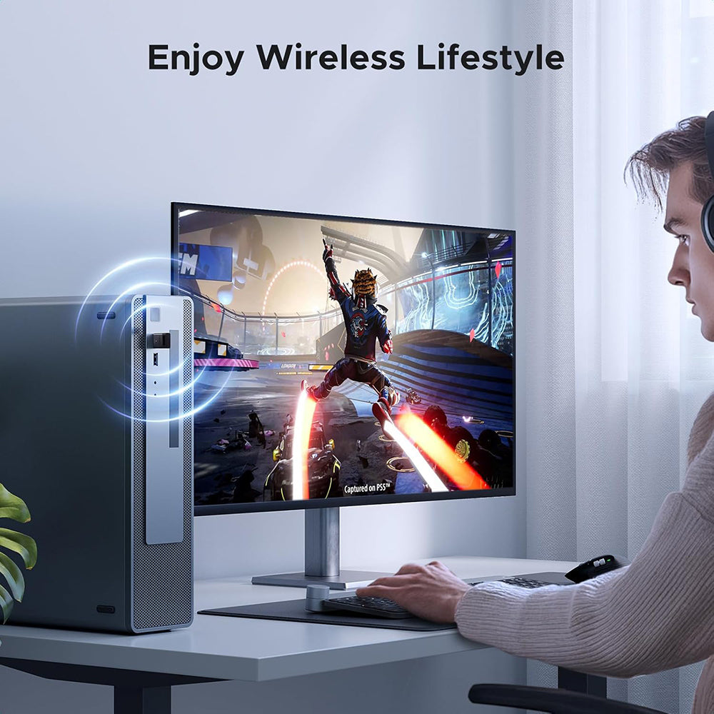 Ugreen - Wireless Adapter (75073) - USB, Bluetooth 6.0, Plug & Play, for Windows 11/10/8.1, EDR, BLE Technology - Black