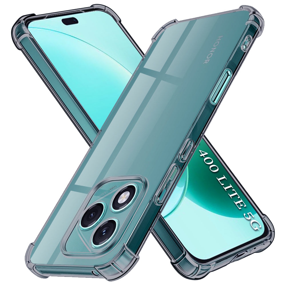 Techsuit - Shockproof Clear Silicone - Honor 400 Lite - Smoke Black