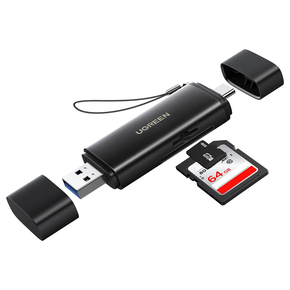 Ugreen - Card Reader CM803 (65024) - Type-C, USB to SD, TF Card, Dual Connector, 312MB/s, Plug&Play - Black