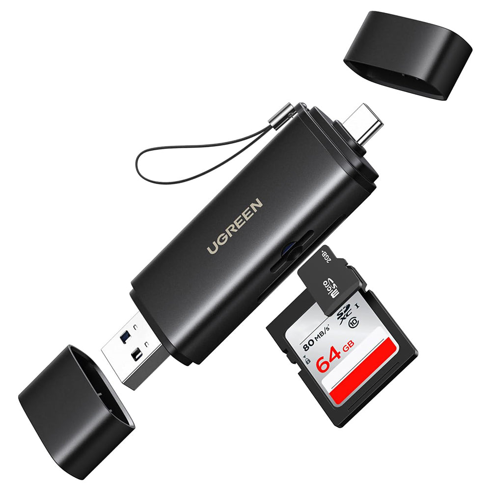 Ugreen - Card Reader CM803 (65024) - Type-C, USB to SD, TF Card, Dual Connector, 312MB/s, Plug&Play - Black