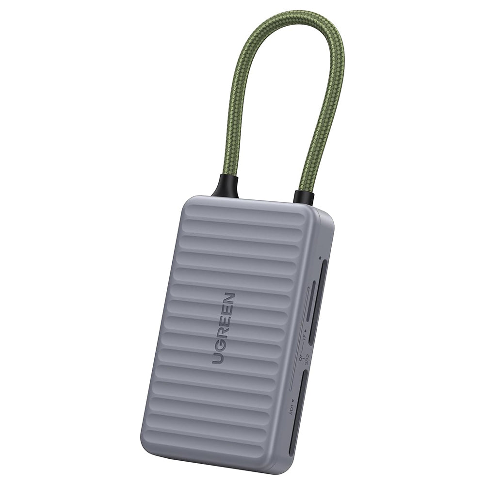 Ugreen - Card Reader (55886) - Type-C to 2x SD, TF Card, Dual Connector, 170MB/s, Plug&Play, Built-in Cable - Grey