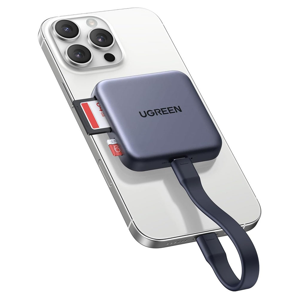 Ugreen - Magnetic Card Reader CM898 (65095) - 2x Type-C, SD/TF Card, PD100W Fast Charging, 312MB/s, 4K, 2TB - Grey