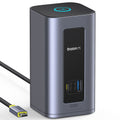 Baseus - Docking Station Nomos NU1 Air (B0114400) - 12 Ports, 10Gbps, 100W PD, 4K Displays - Grey