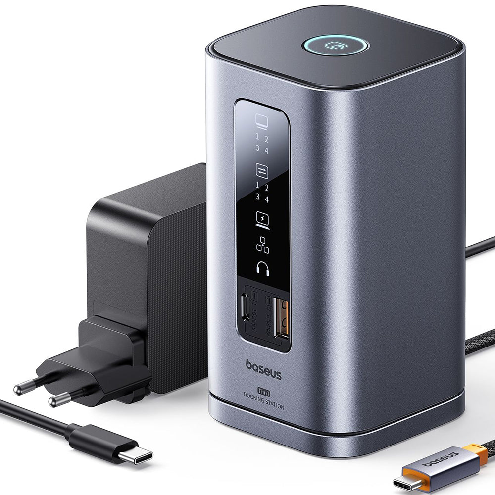 Baseus - 11in1 Docking Station Spacemate Series (B0112701) - Triple 4K Display, 10Gbps, PD100W Fast Charging - Space Gre