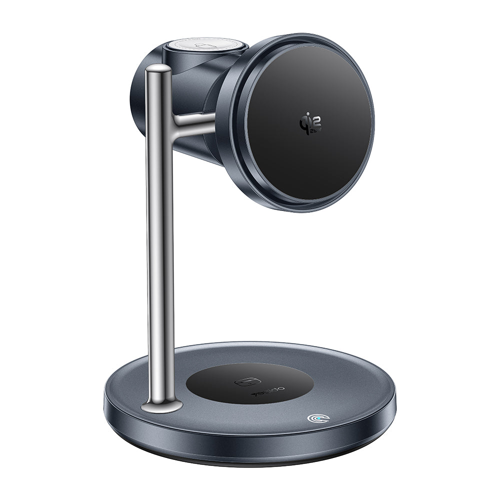 Yesido - Wireless Charging Station 3in1 (DS40) - for Phone, Earphone, Watch with Touch Switch, Fan, Qi2.2, 25W, Type-C C