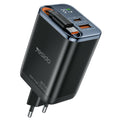 Yesido - Wall Charger (YC100) - USB, Type-C, GaN, Fast Charging, Digital Display, 67W, Retractable Type-C Cable, 65cm - 