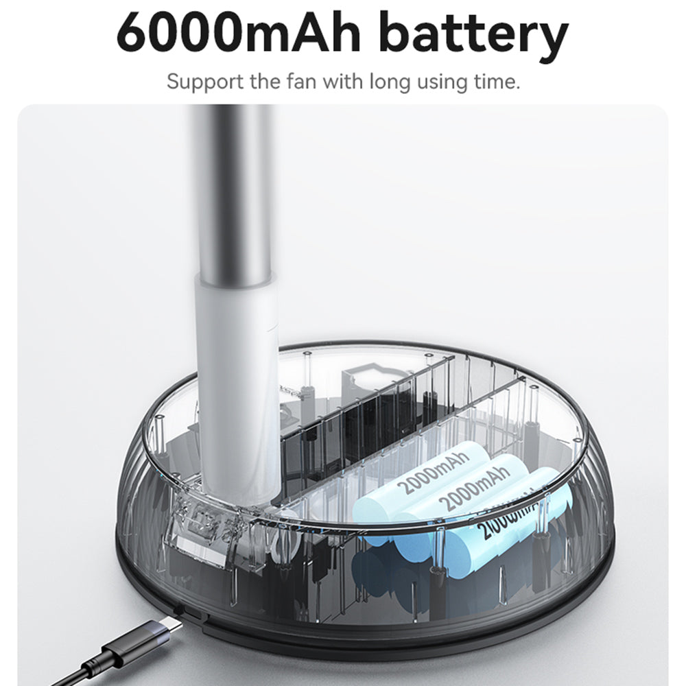 Yesido - Premium Fan (YF11) - Adjustable Height, Foldable, Portable, 3 Wind-Speed Settings, Remote Control, 6000mAh - Wh