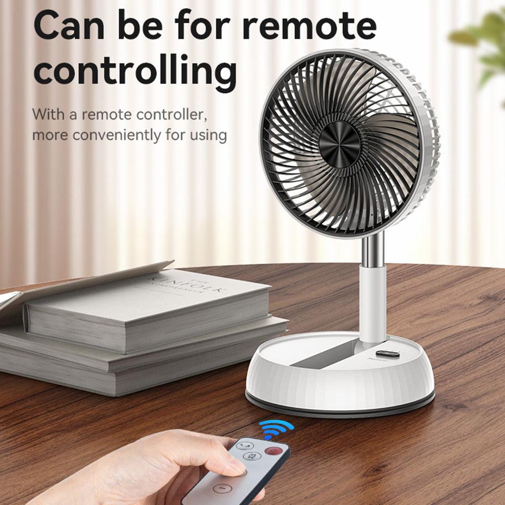 Yesido - Premium Fan (YF11) - Adjustable Height, Foldable, Portable, 3 Wind-Speed Settings, Remote Control, 6000mAh - Wh