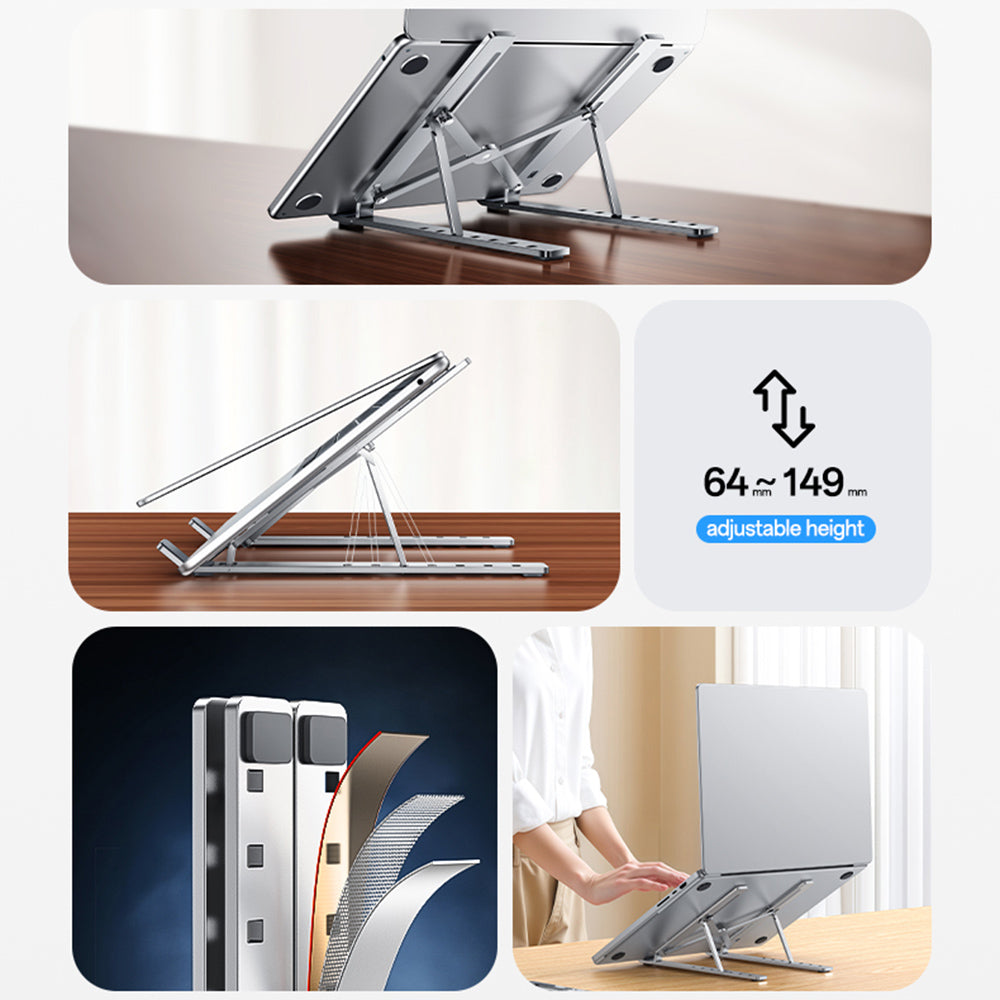 Yesido - Laptop Holder (LP07) - Stable & Secure Design, 7-Level Height Adjustment, Aluminum Alloy, for 13-20" Laptops - 