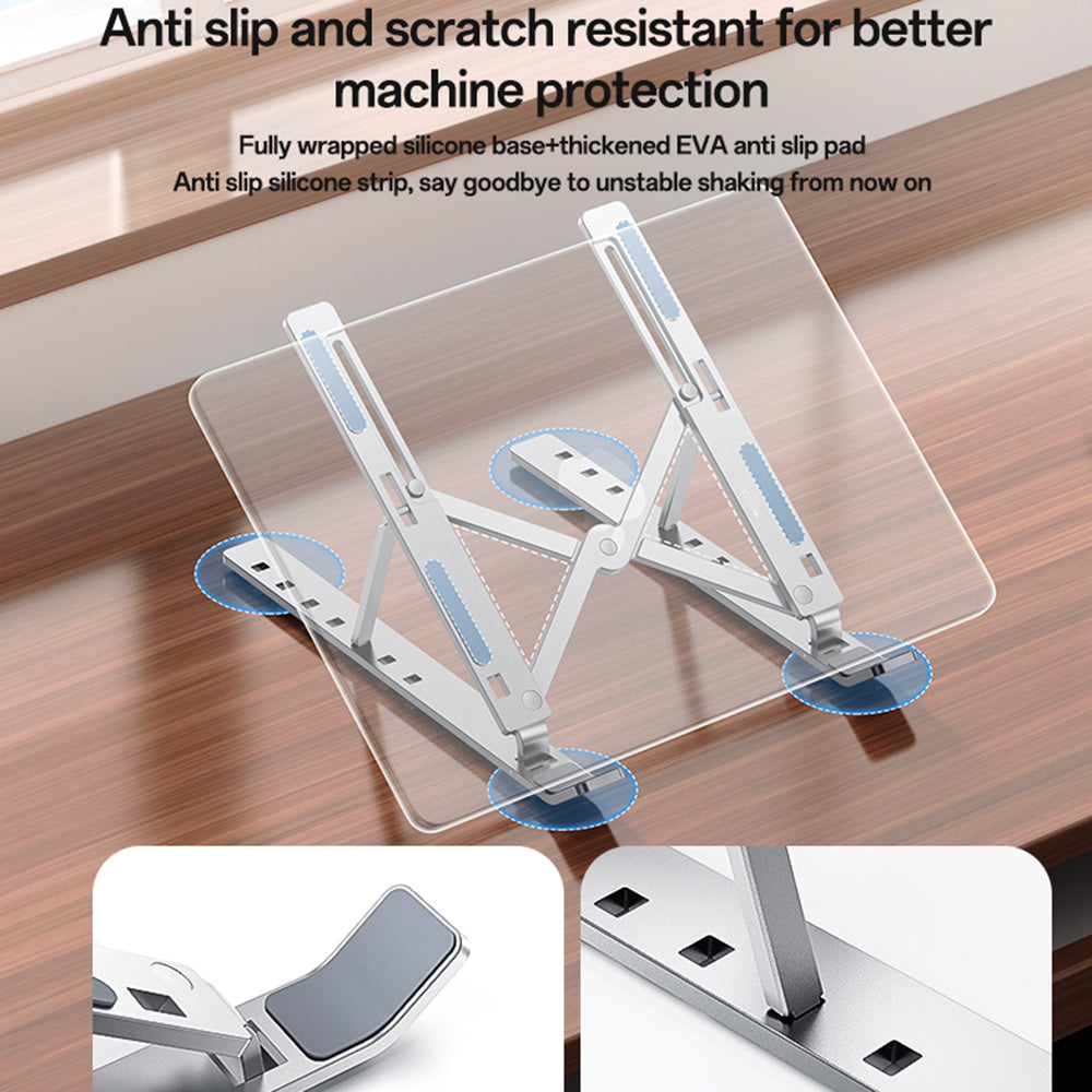 Yesido - Laptop Holder (LP07) - Stable & Secure Design, 7-Level Height Adjustment, Aluminum Alloy, for 13-20" Laptops - 
