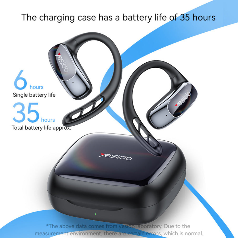 Yesido - Wireless Earbuds (YSP24) - with Bluetooth V5.4, Open-ear Design, Three-band Prominence, Touch, 400mAh, USB-C - 