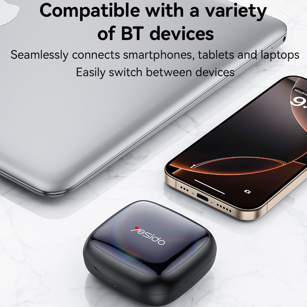Yesido - Wireless Earbuds (YSP24) - with Bluetooth V5.4, Open-ear Design, Three-band Prominence, Touch, 400mAh, USB-C - 