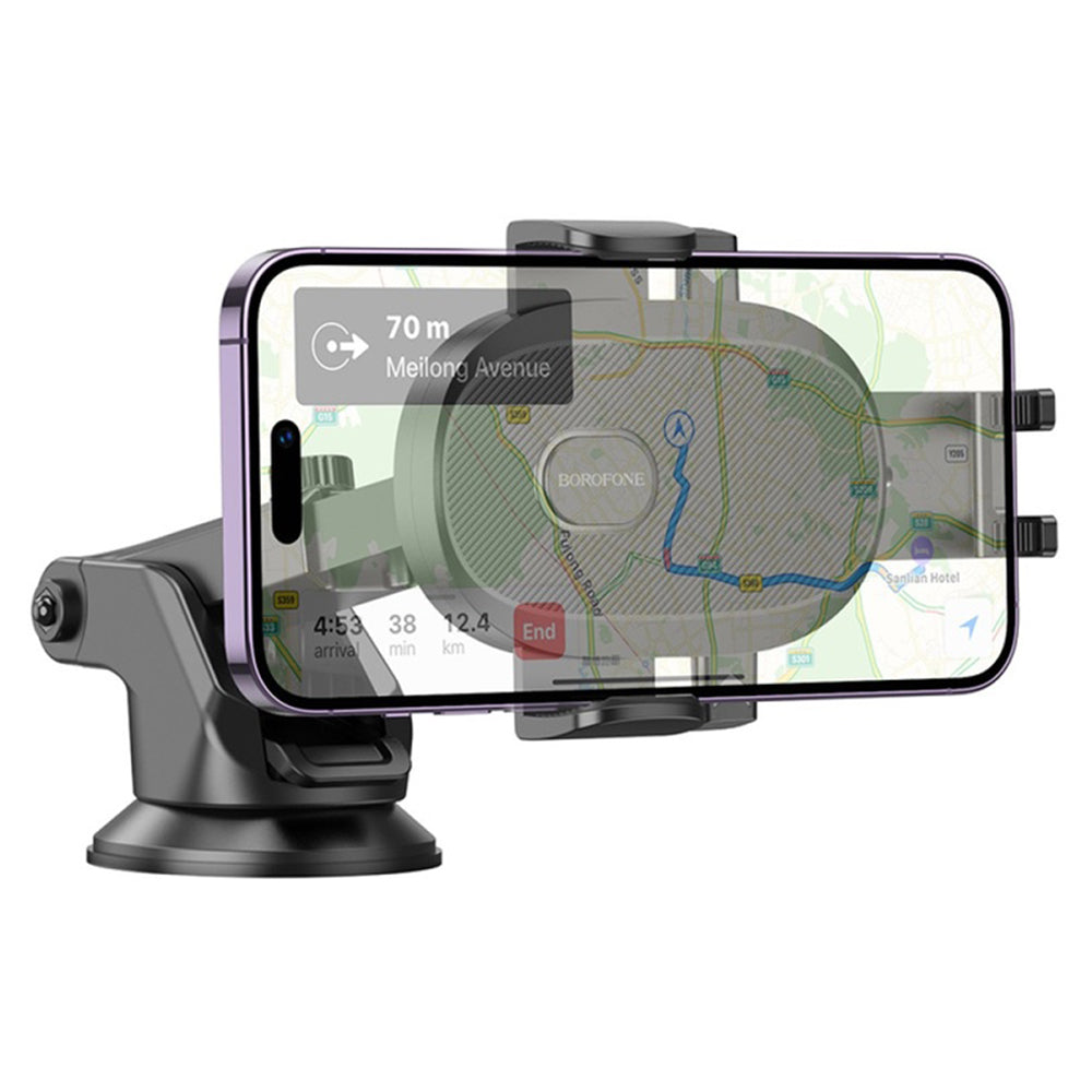 Borofone - Car Holder Grand (BH93) - with Suction Cup, for Dashboard/Windshield, 360° Adjust, Telescopic Arm, 4.5–7" - B