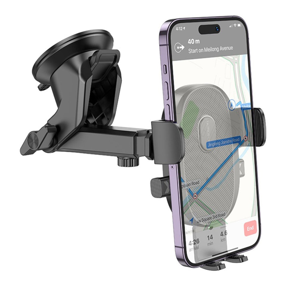 Borofone - Car Holder Grand (BH93) - with Suction Cup, for Dashboard/Windshield, 360° Adjust, Telescopic Arm, 4.5–7" - B