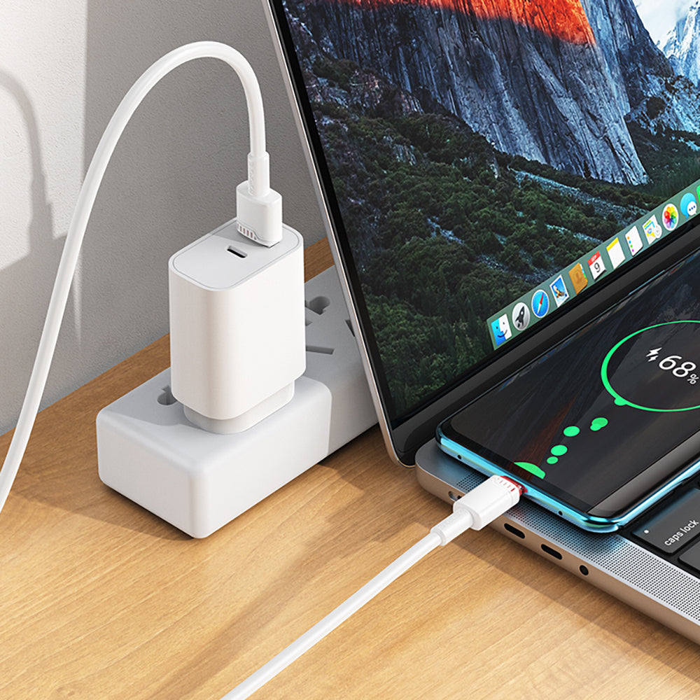 Borofone - Data Cable Beneficio Series (BX110) - Premium Line, USB to Type-C, High-quality, Fast Charging, 3A, 1m - Whit