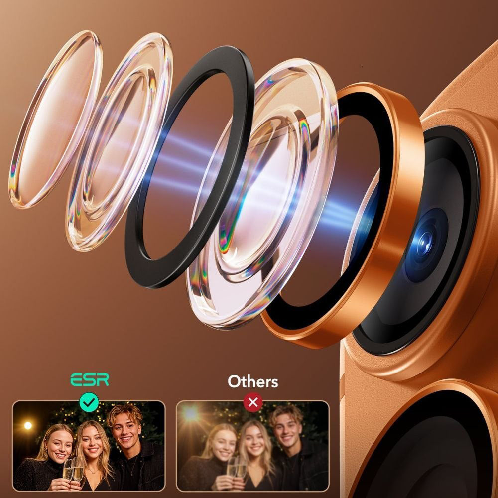 ESR - Armorite Camera Lens Protectors - iPhone 14 Pro/Pro Max/15 Pro/Pro Max/16 Pro/Pro Max/17 Pro/Pro Max - Orange