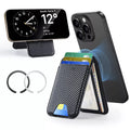 ESR - Classic Magnetic Wallet Stand (3C13210300664) - with Magnetic Ring, Vegan Leather, Adjustable, 3x Slots - Carbon F
